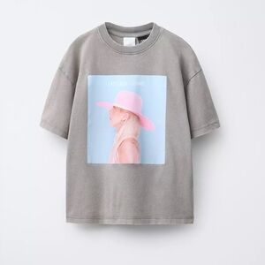 Zara Lady Gaga Washed Effect Tshirt(12-13yrs Big kids)